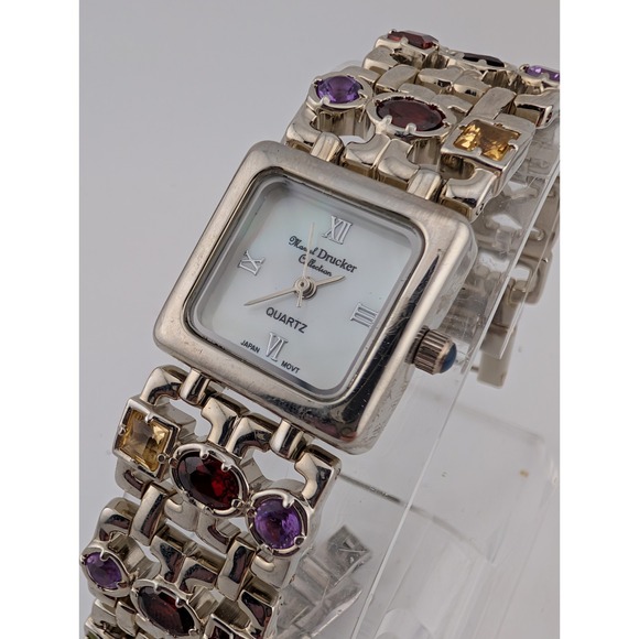 Marcel Drucker Multicolor Stone Watch Women 22mm Case MOP Dial- New‎ Battery main image 8